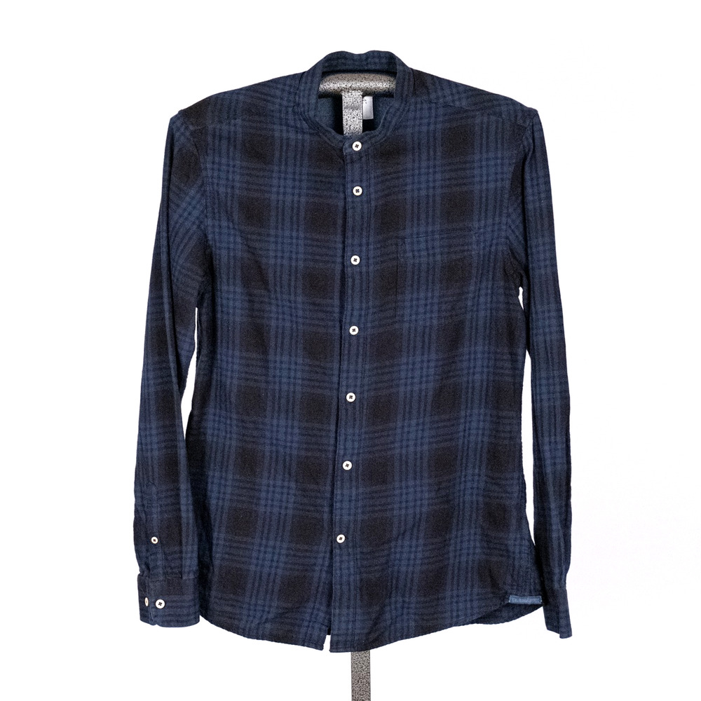 Burton Menswear London Cotton Flannel MEDIUM Banded Collar Cabin Winter Gorpcore